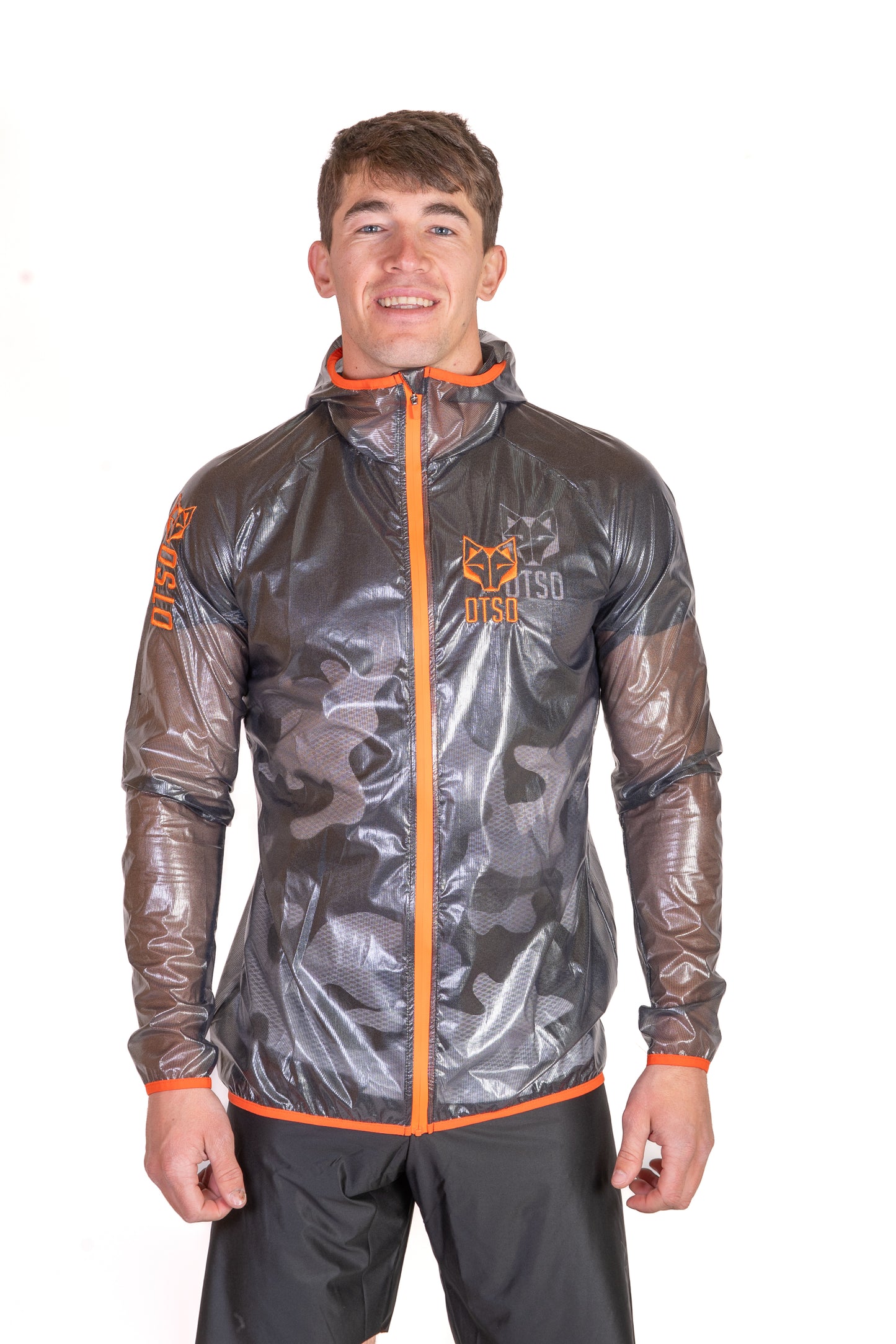 Waterproof jacket - Black & Fluo Orange