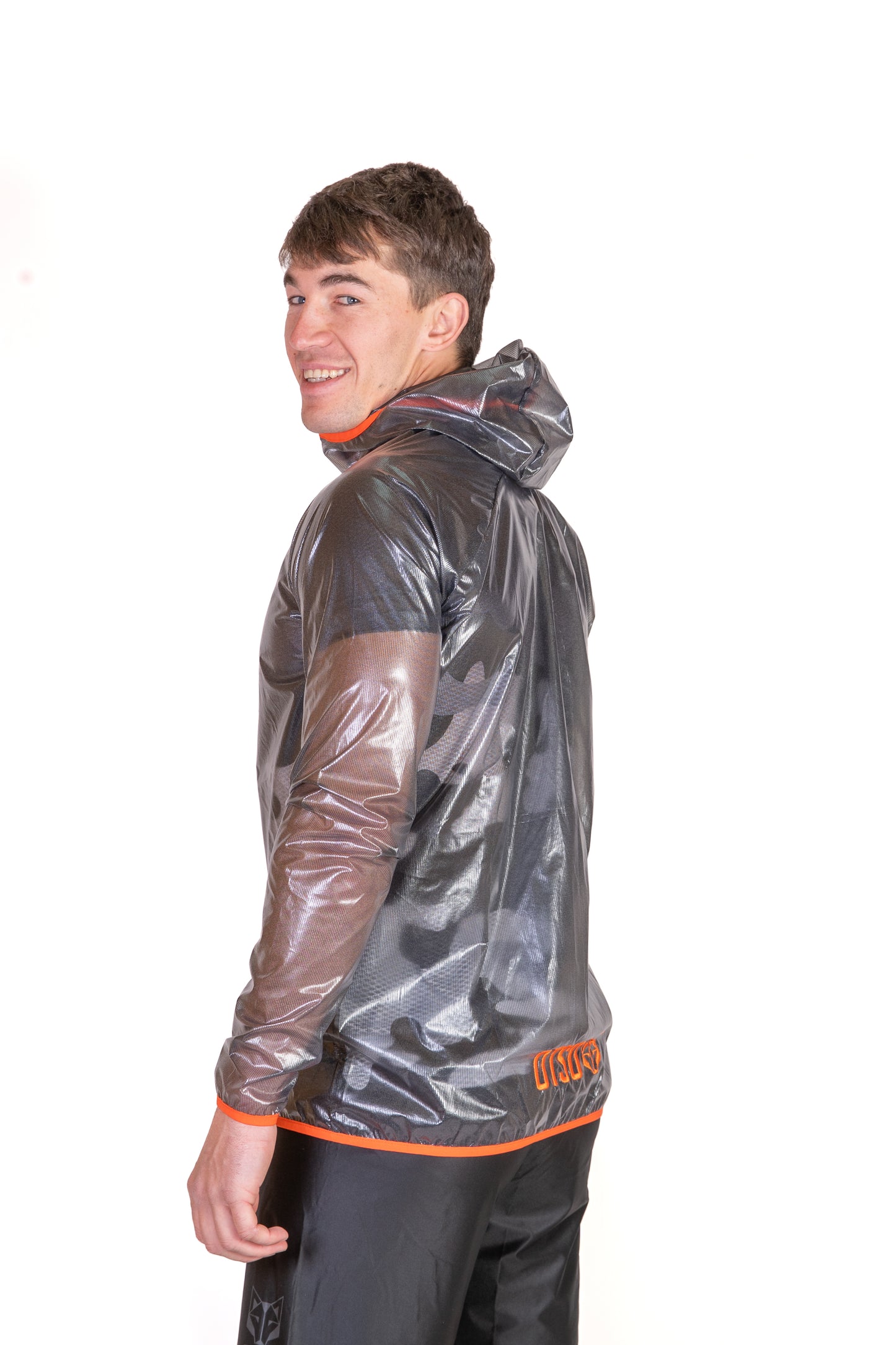 Waterproof jacket - Black & Fluo Orange