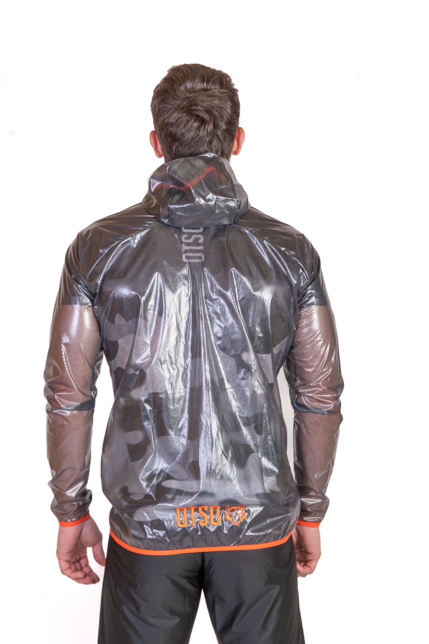 Waterproof jacket - Black & Fluo Orange