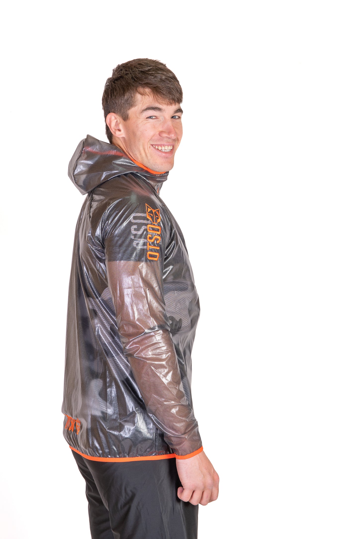 Waterproof jacket - Black & Fluo Orange