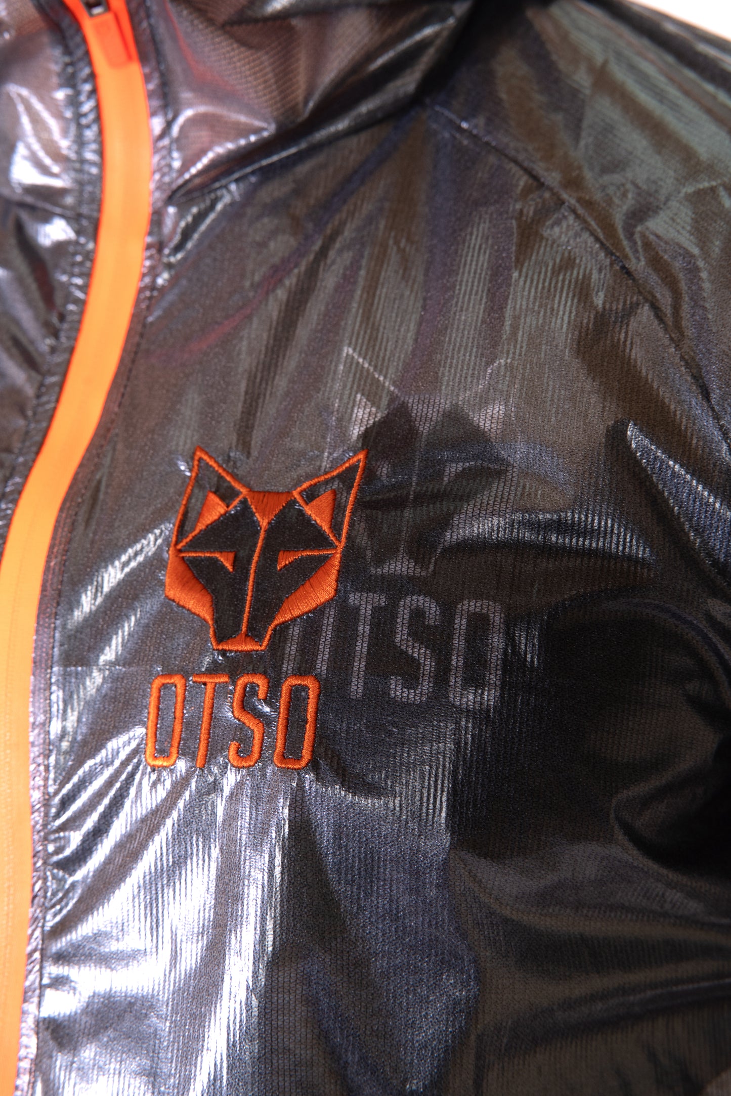 Waterproof jacket - Black & Fluo Orange