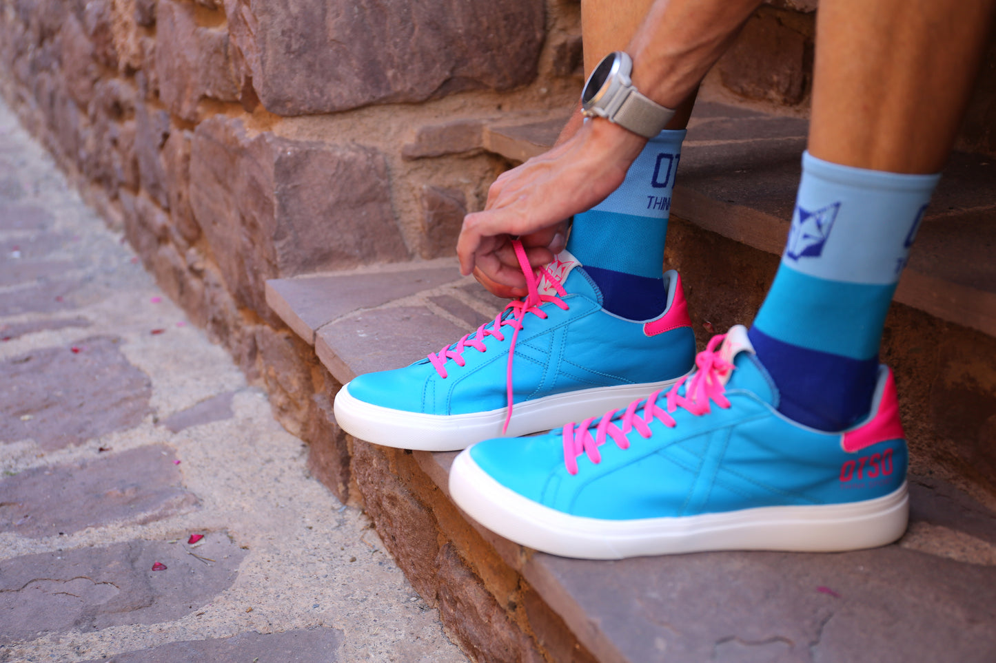 Sneakers OTSO X Munich bleu turquoise - Homme