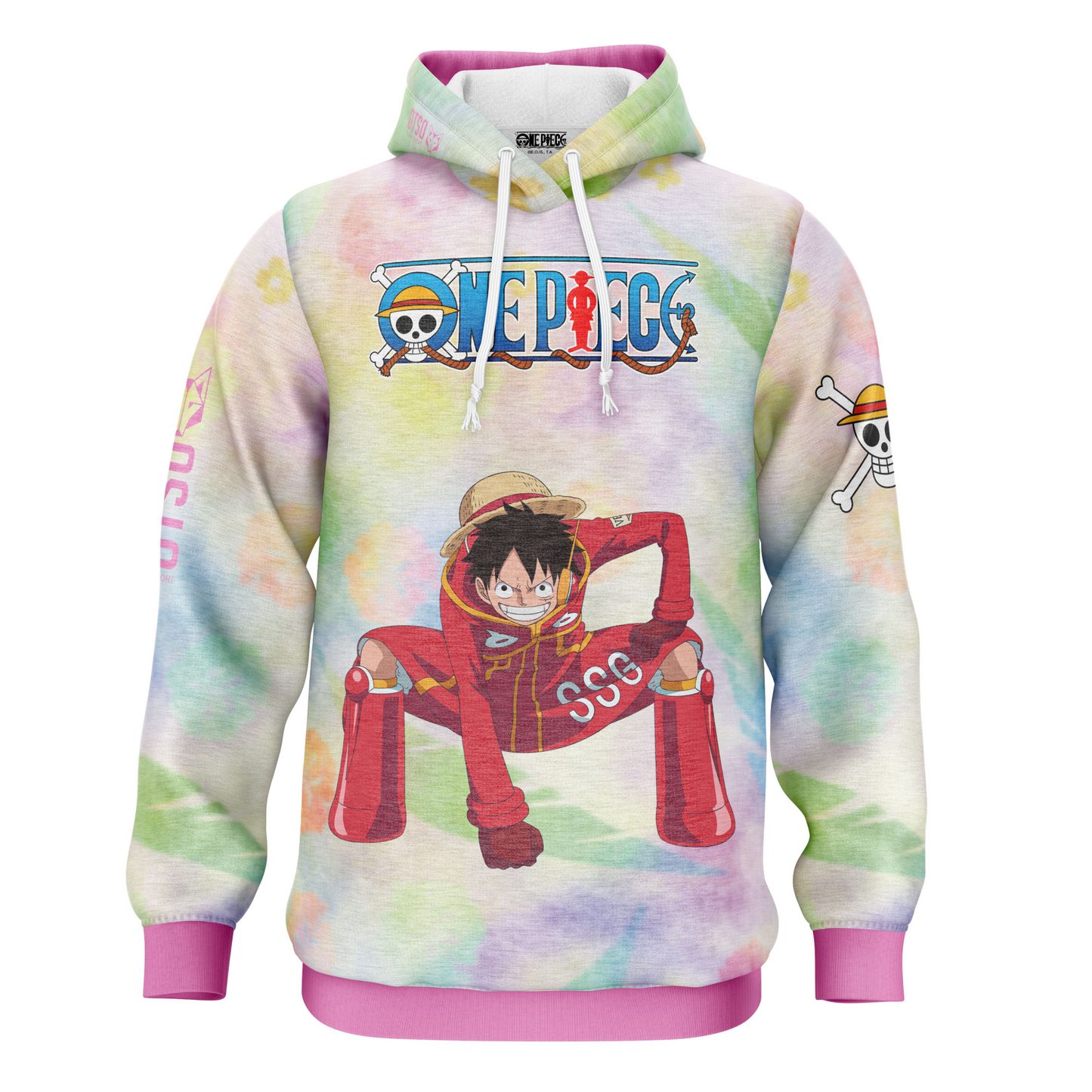 Felpa - One piece egghead luffy and the crew pink