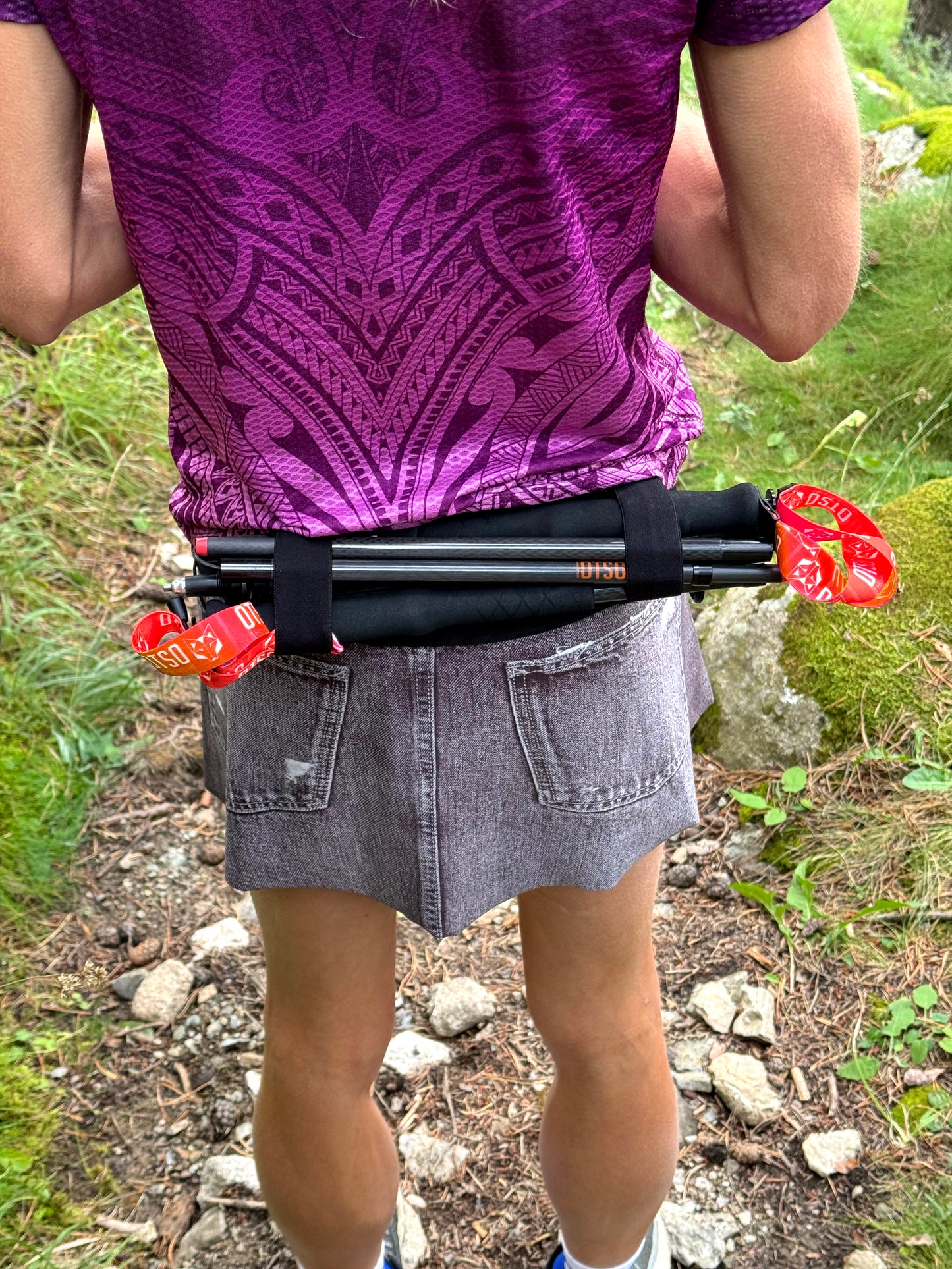 Bâtons en carbone pliables ultralégers pour Trail Running et Trekking - Noir