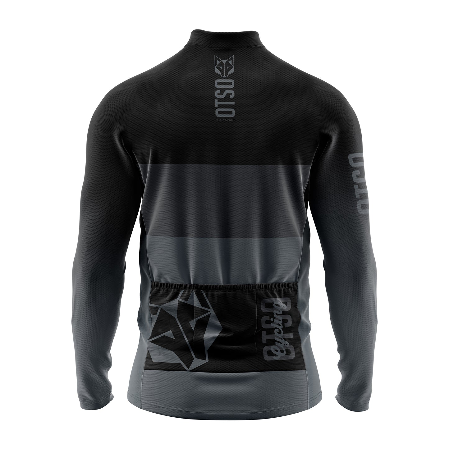Maglia da ciclismo invernale a maniche lunghe da uomo -  Black