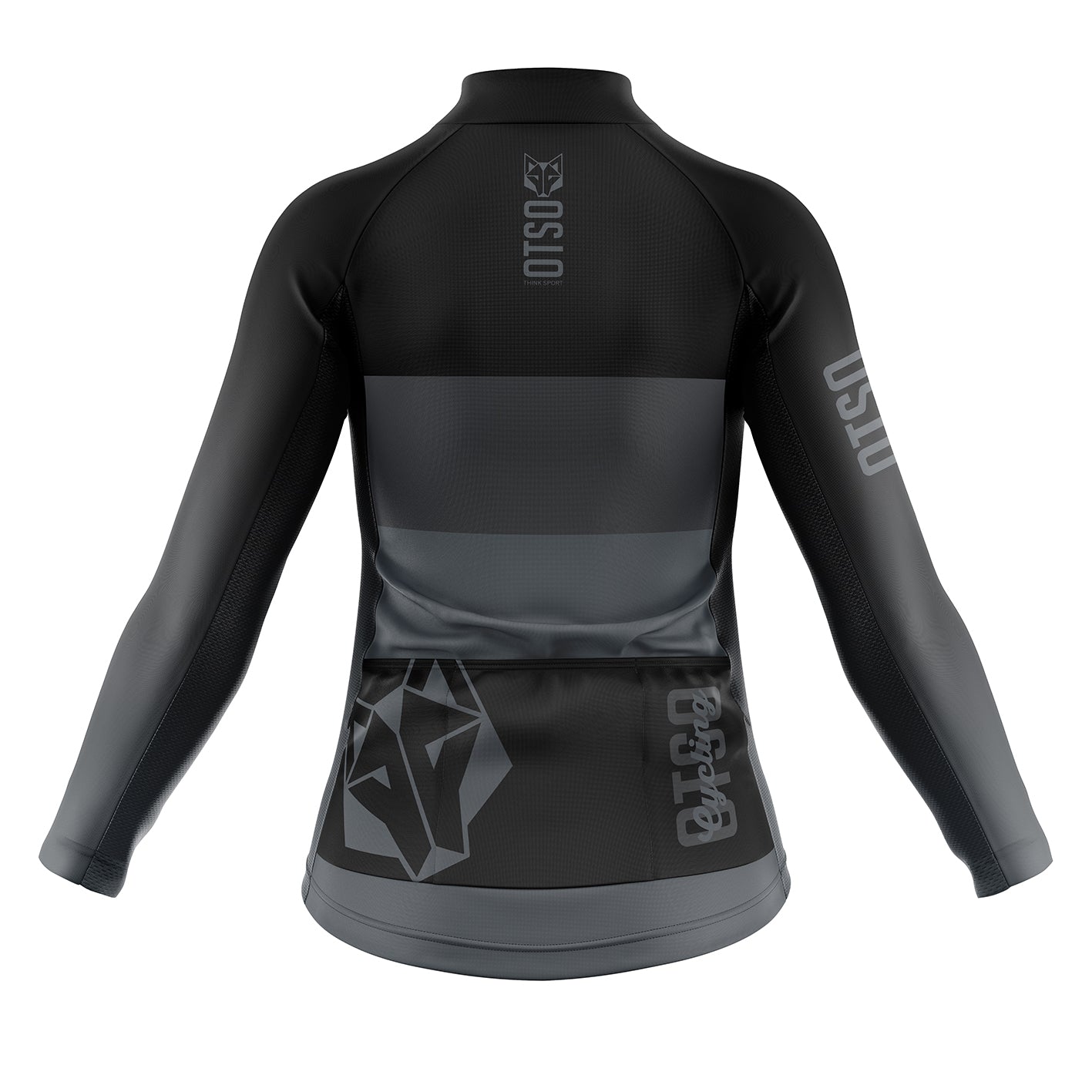 Mallot de ciclisme màniga llarga hivern dona - Black