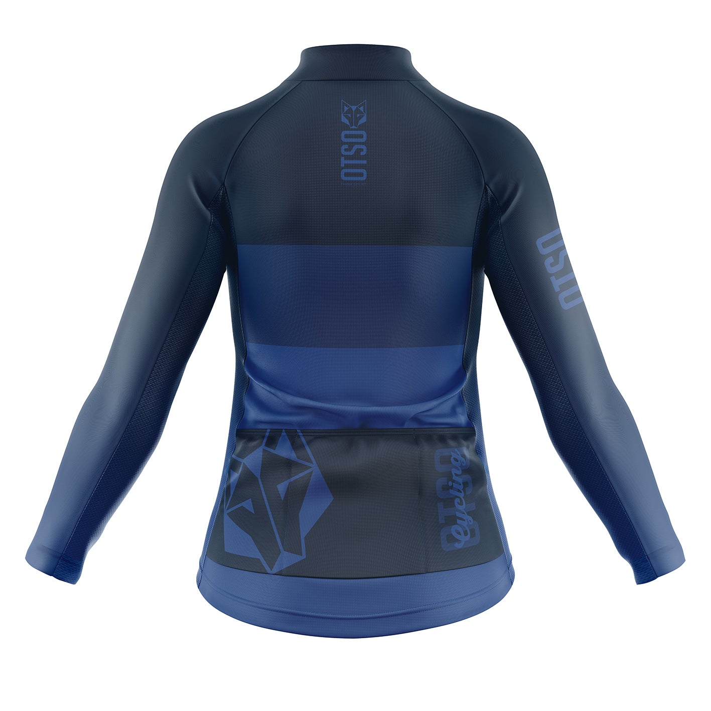 Women's long sleeve winter cycling jersey - Midnightblue