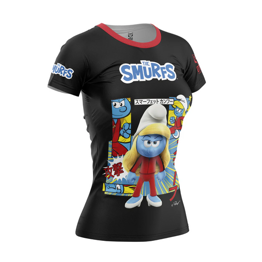 Camiseta manga curta mulher - Smurfs manga preta (Outlet)