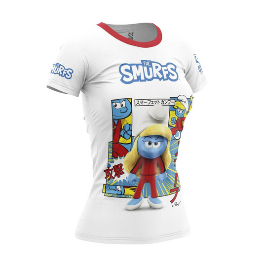 Camiseta manga curta mulher - Smurfs manga branca (Outlet)