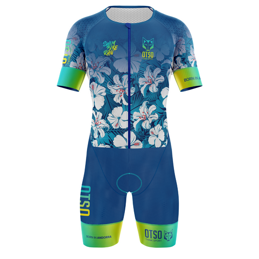 Fato de triatlo masculino - Swim Bike Run Flower