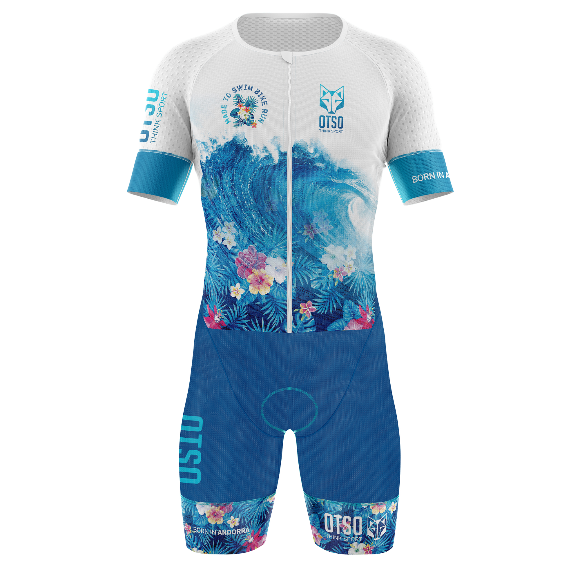 Mono de triatló home - Swim Bike Run Wave
