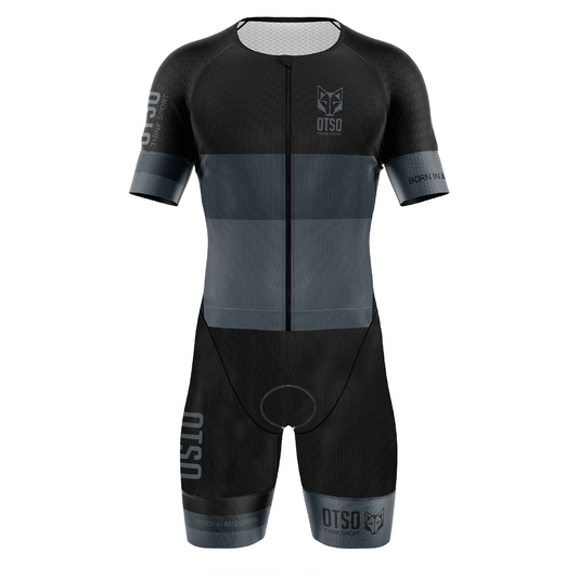 Fato de triatlo masculino - Preto