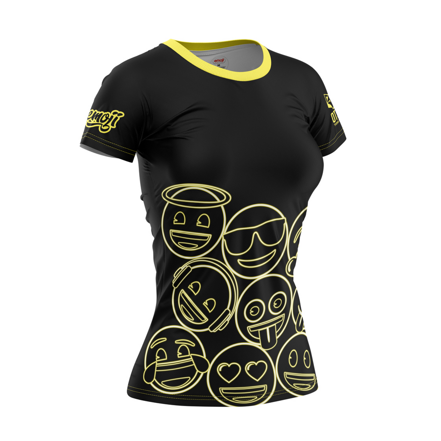 Camiseta manga corta mujer - Emoji Neon Faces