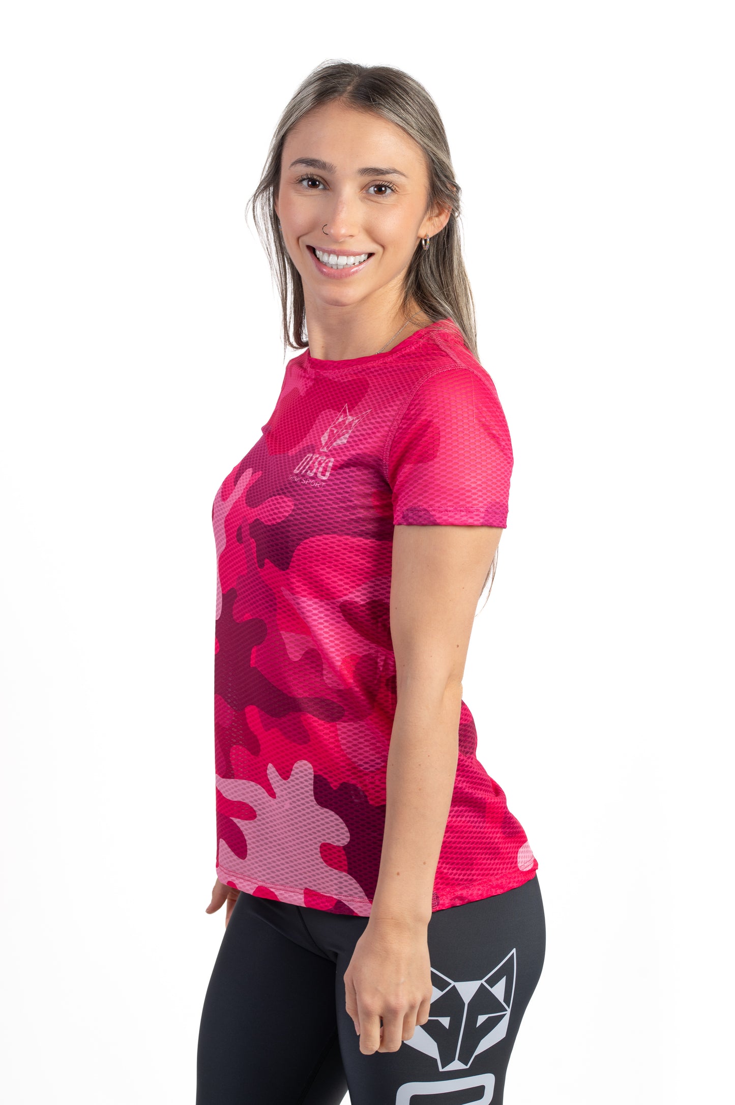 Camiseta manga corta mujer - Camo Pink