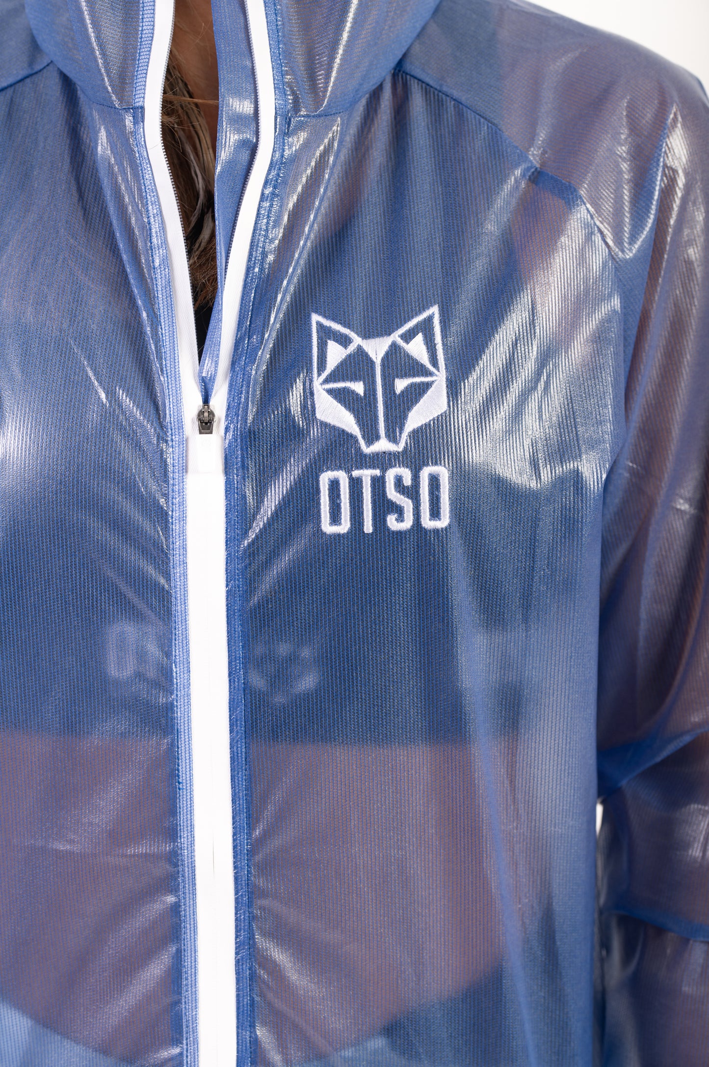 Waterproof jacket - Electric Blue & White
