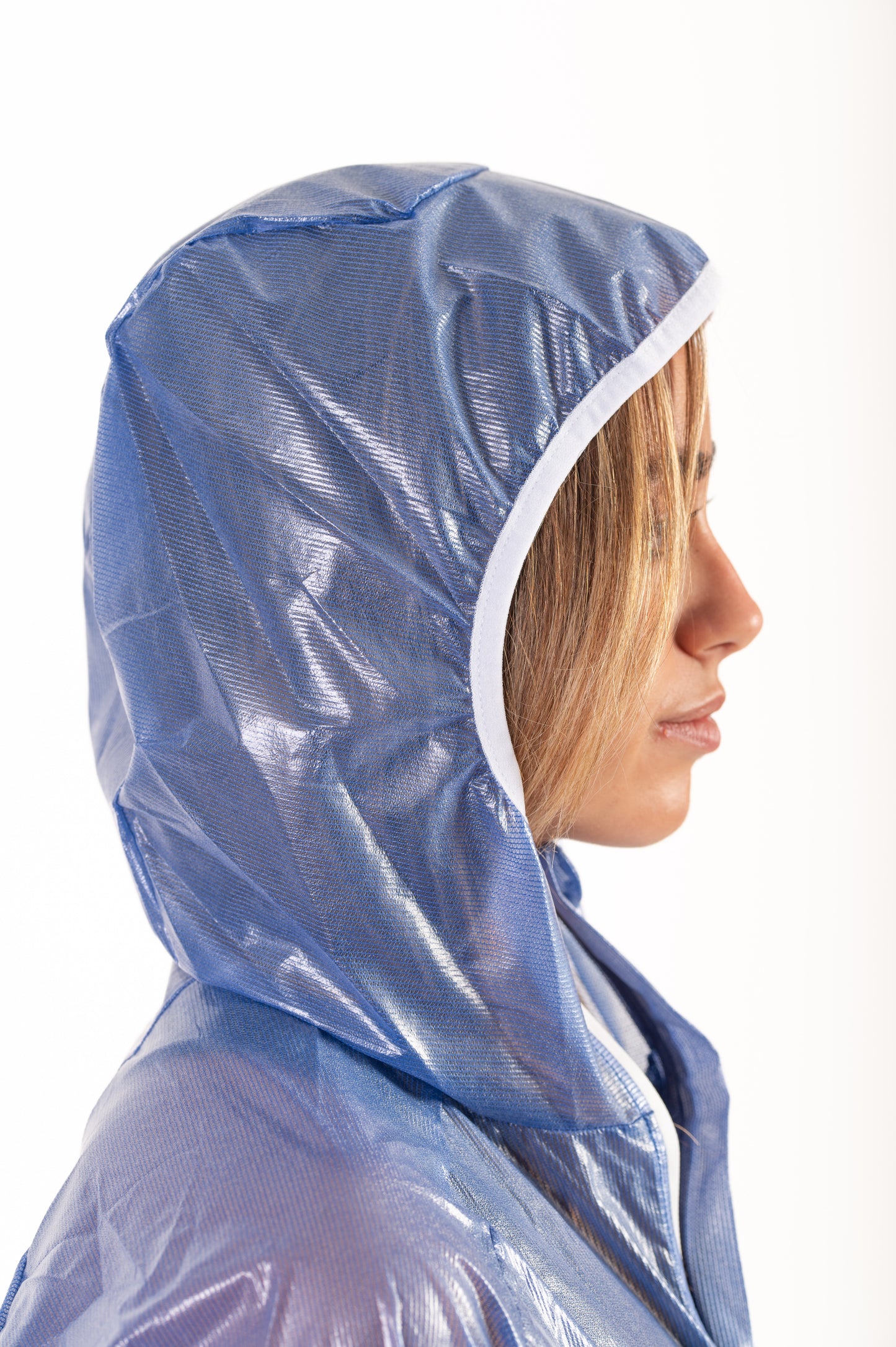 Waterproof jacket - Electric Blue & White