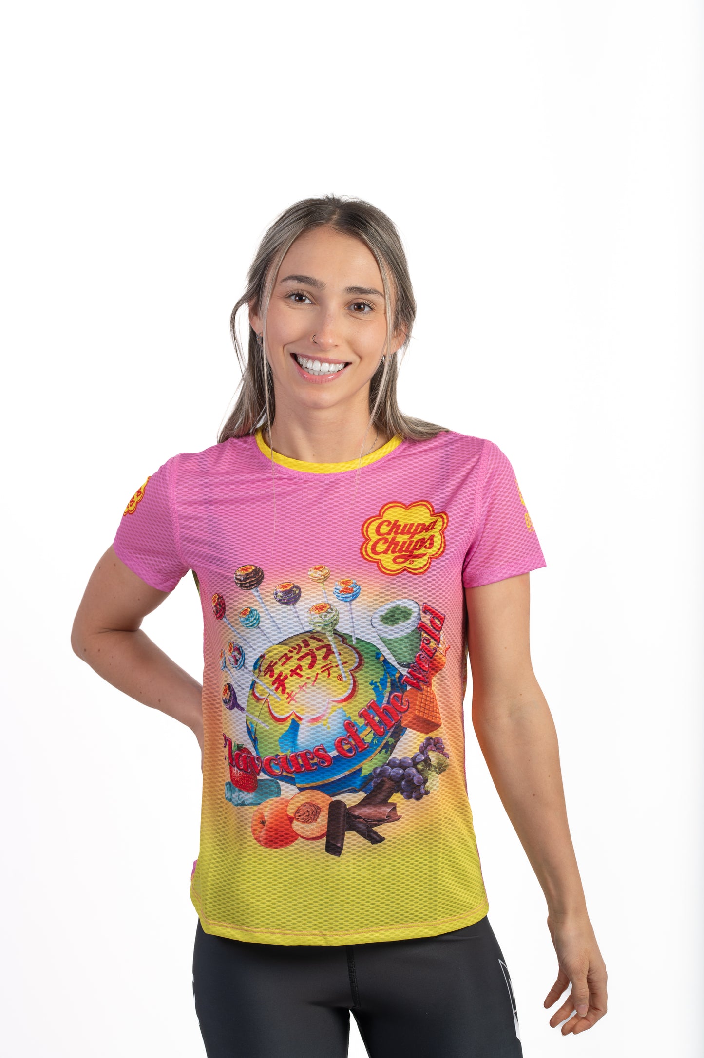 Camiseta feminina de manga curta Chupa Chups Flavours World