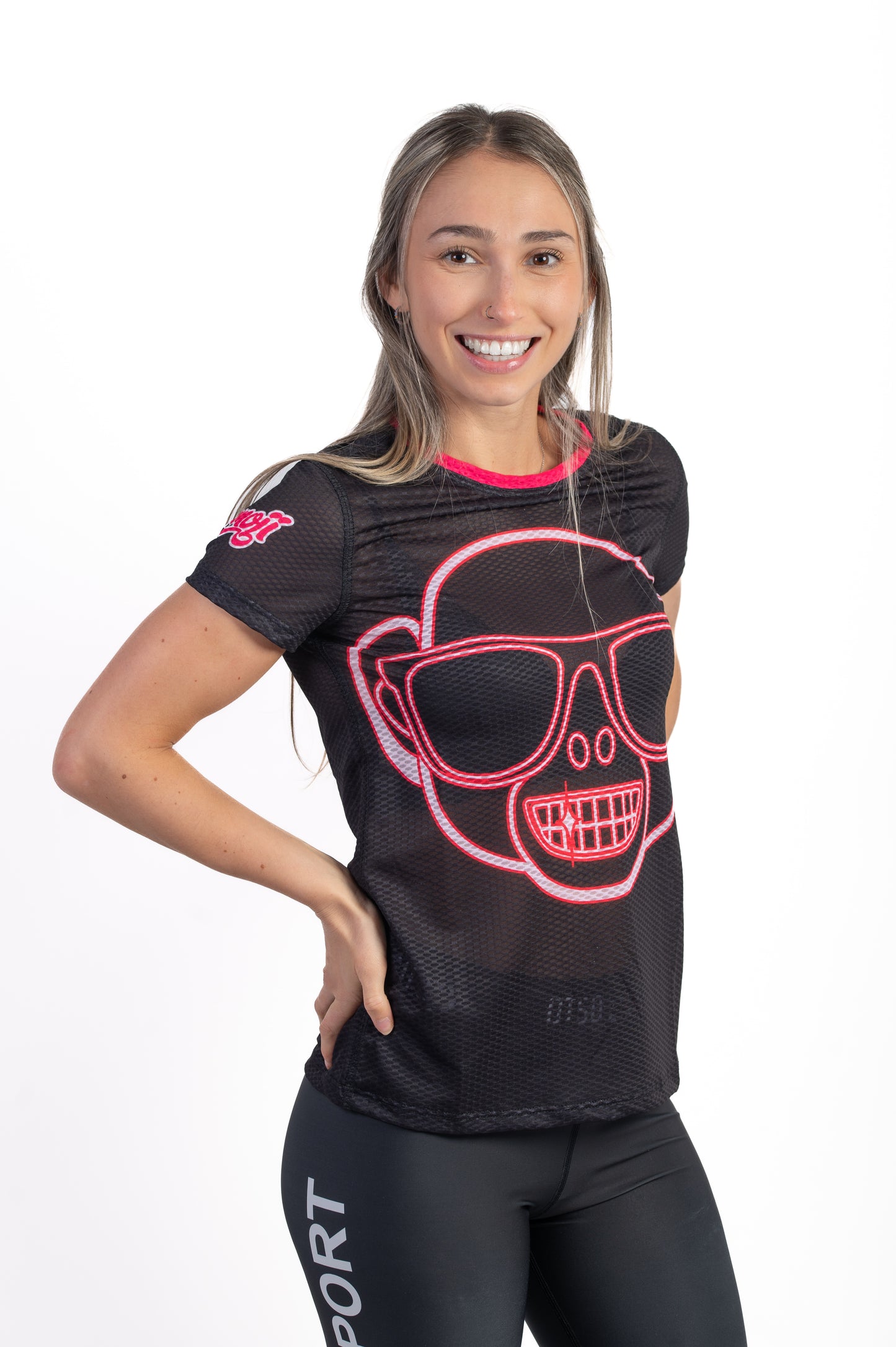 Camiseta manga corta mujer - Emoji Monkey Neon