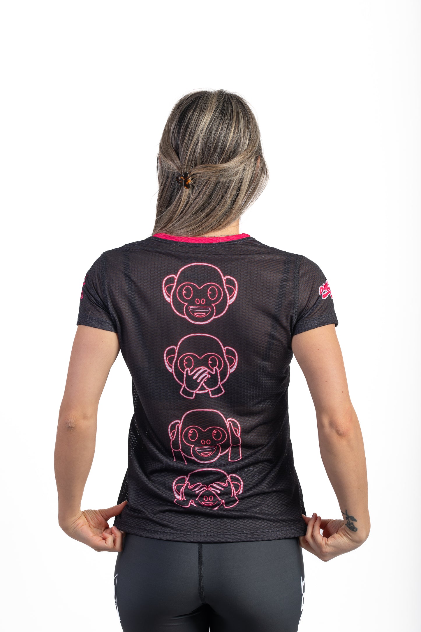 Camiseta manga corta mujer - Emoji Monkey Neon