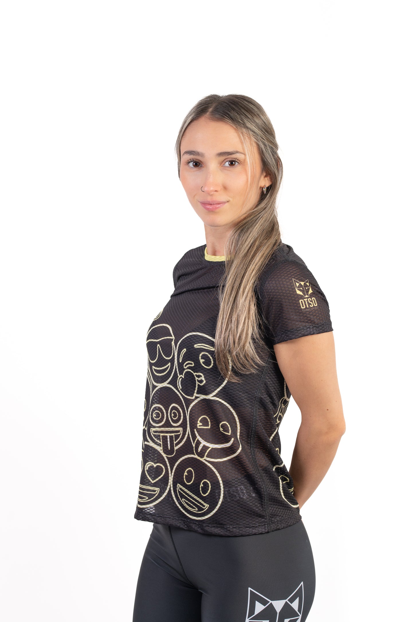 Camiseta manga corta mujer - Emoji Neon Faces