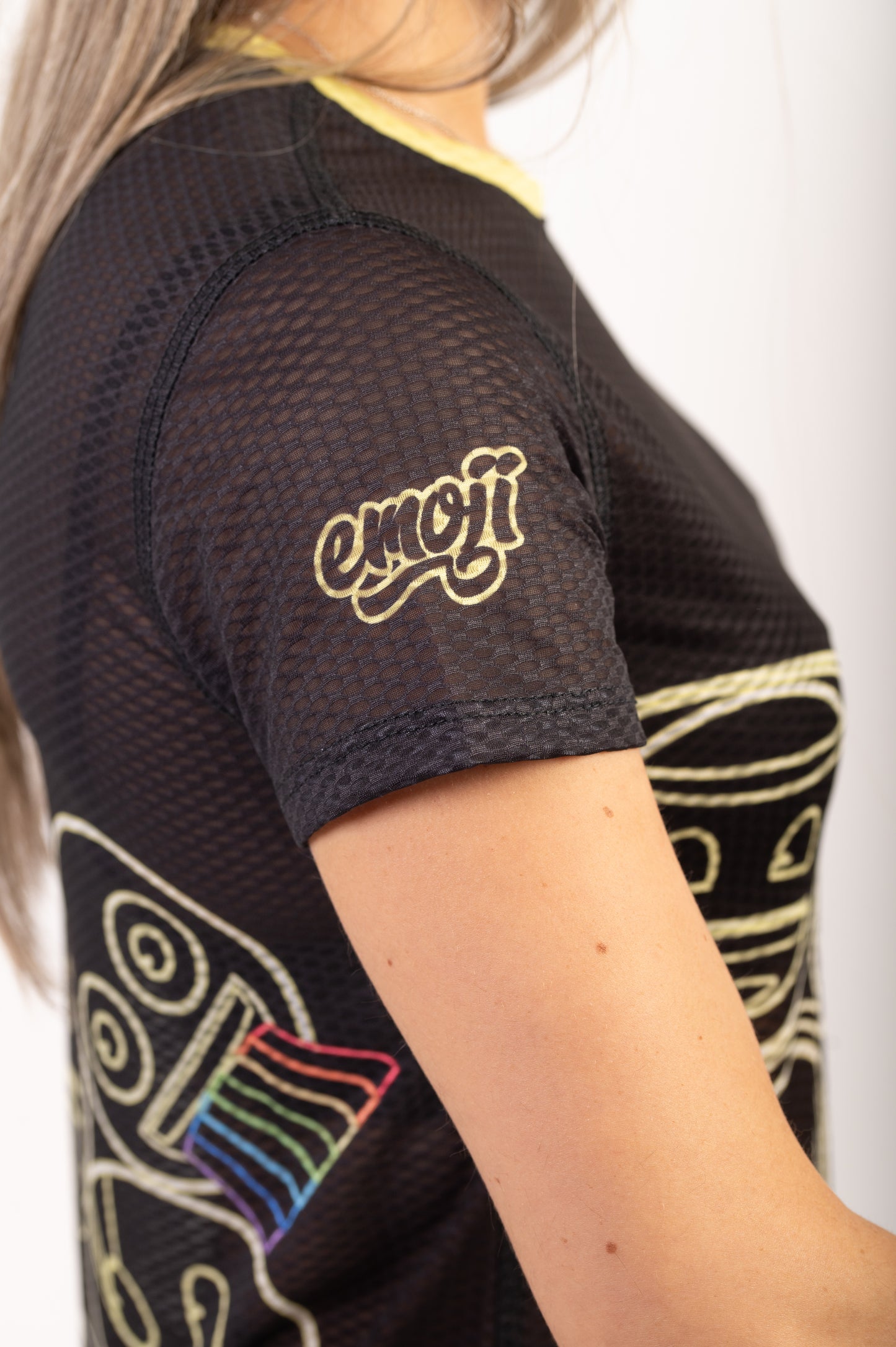 Camiseta manga corta mujer - Emoji Neon Faces