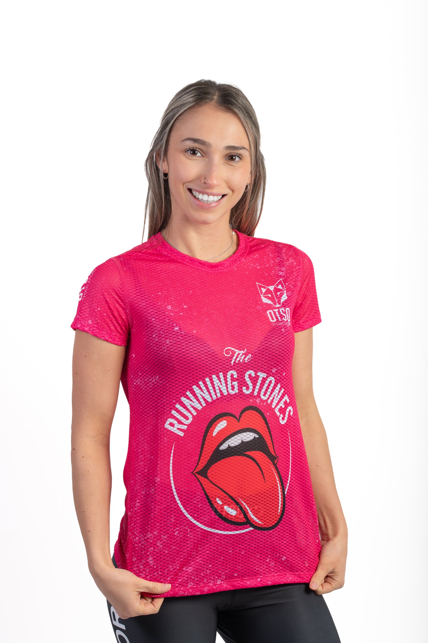 Samarreta màniga curta dona - Running Stones Pink