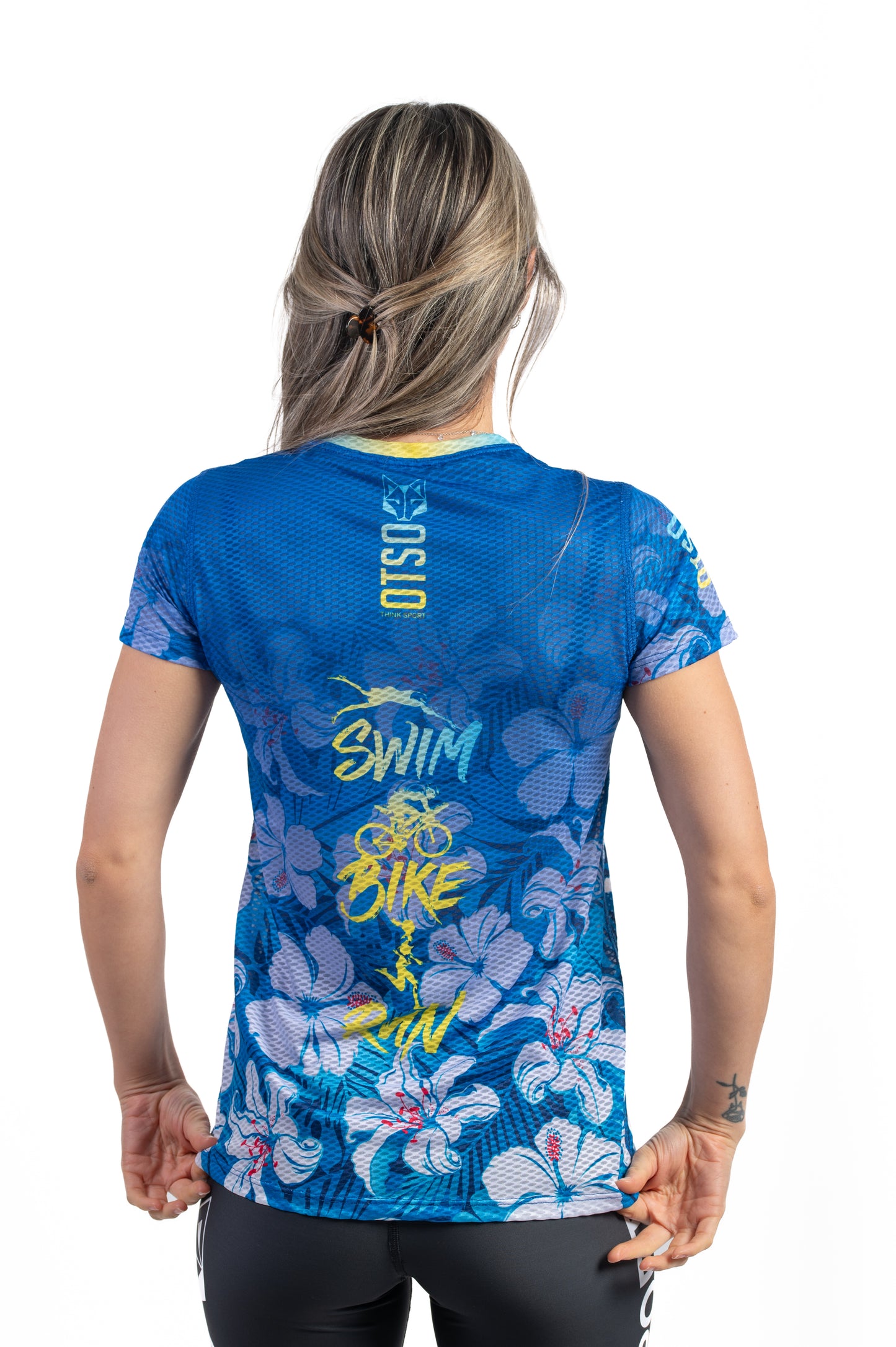 T-shirt manches courtes femme - Swim Bike Run Flower