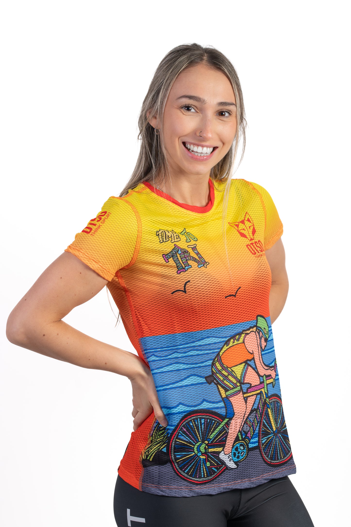 Camiseta feminina de manga curta - Time to Tri Bike