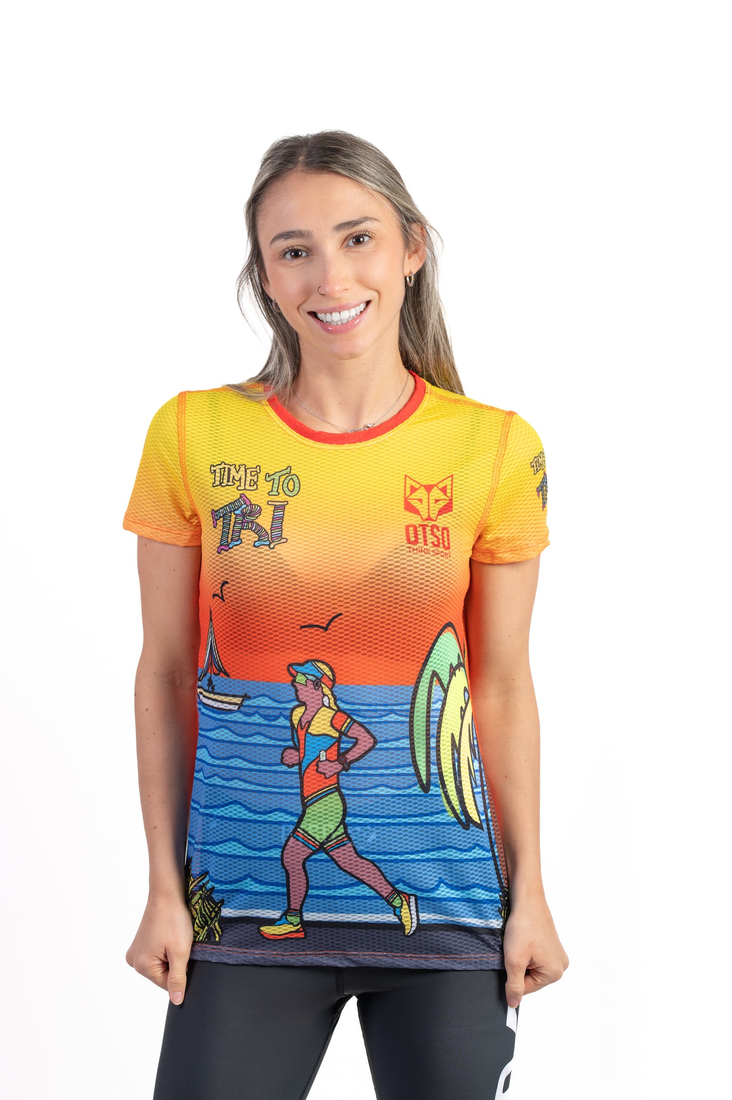 T-shirt a maniche corte da donna - Time to Tri Run