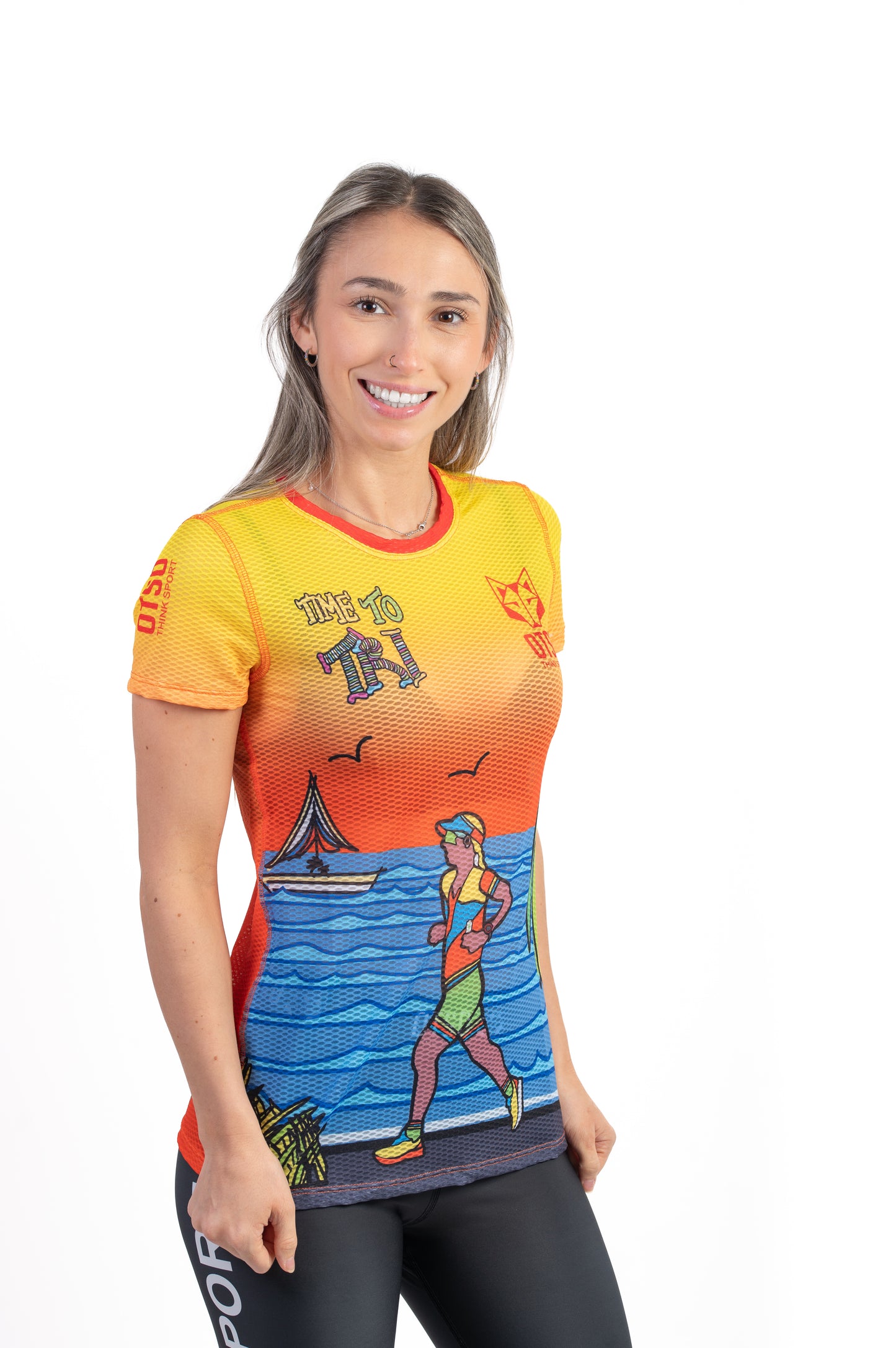 T-shirt a maniche corte da donna - Time to Tri Run