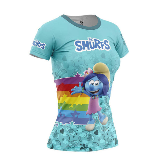 Camiseta manga curta mulher - Smurfs Rainbow (Outlet)