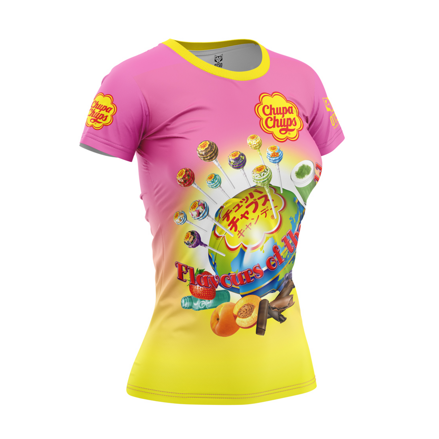 Camiseta feminina de manga curta Chupa Chups Flavours World