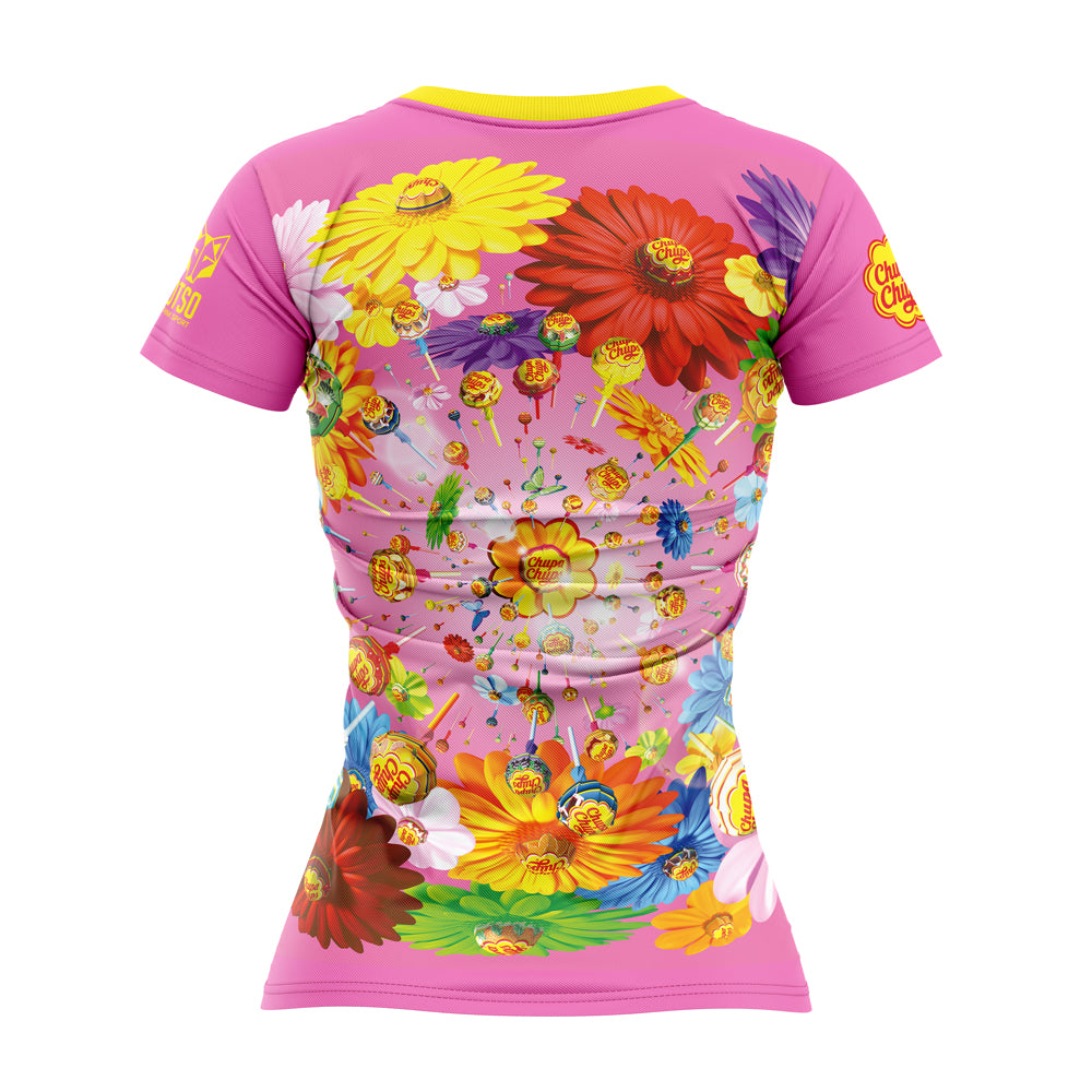 Camiseta feminina de manga curta Chupa Chups Flavours World