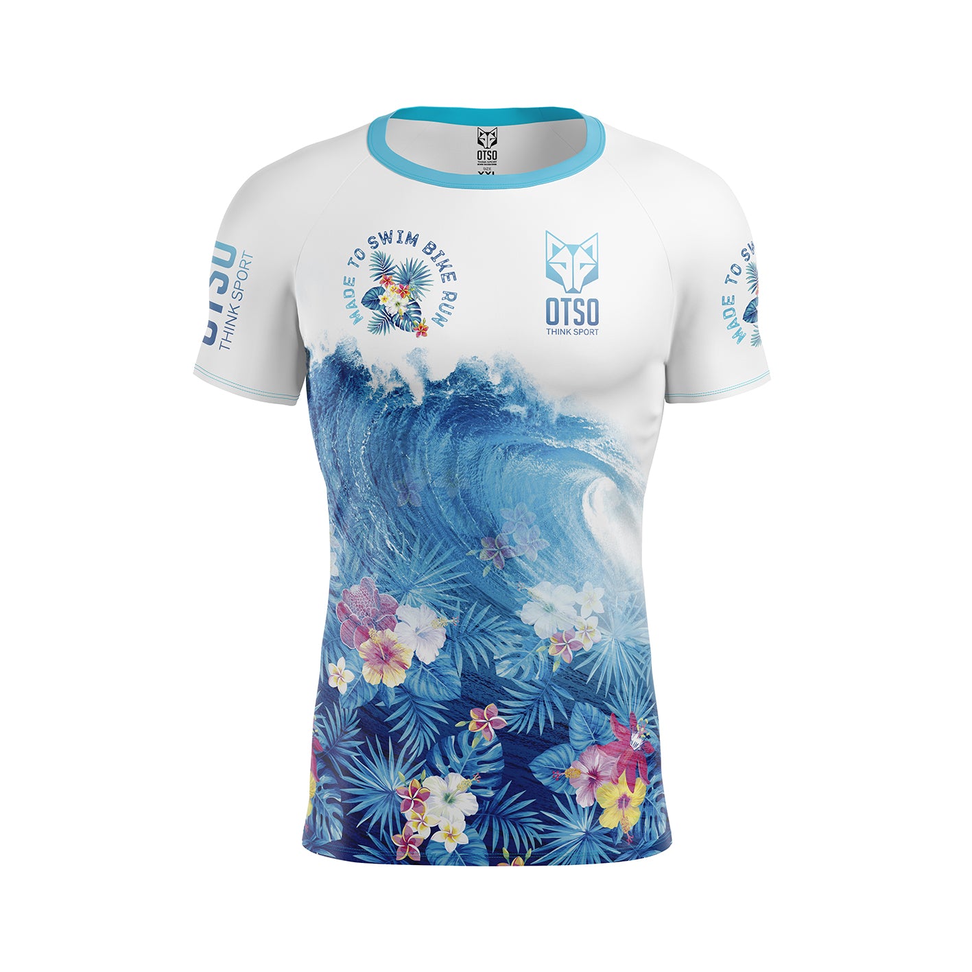 Short sleeve t-shirt for men - Swim Bike Run Wave