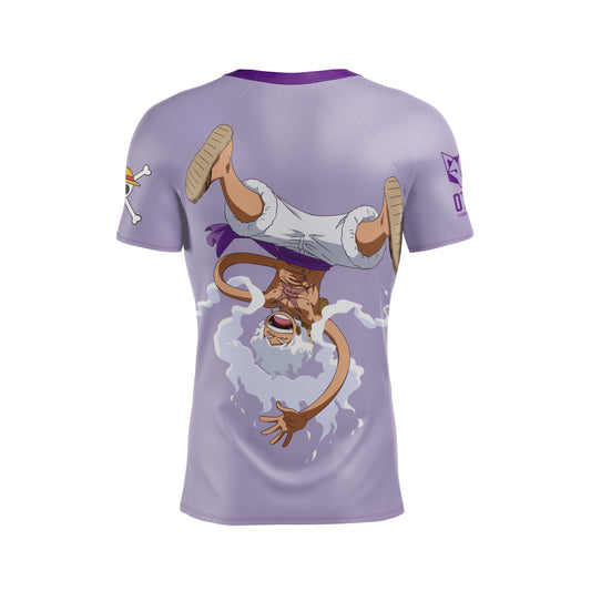 Short sleeve t-shirt men - One piece egghead luffy gear5 purple