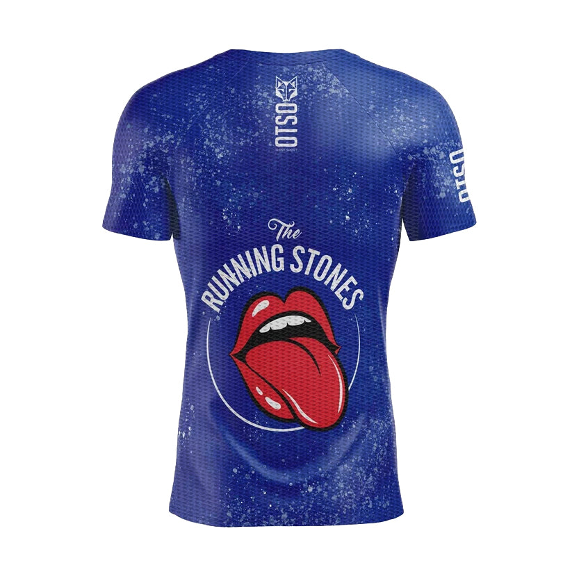 Short Sleeve T-Shirt Men - Running Stones Blue