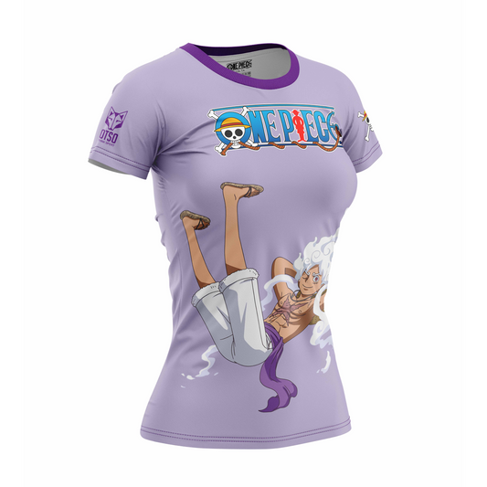 Magliette manica corta donna - One piece egghead luffy gear5 purple
