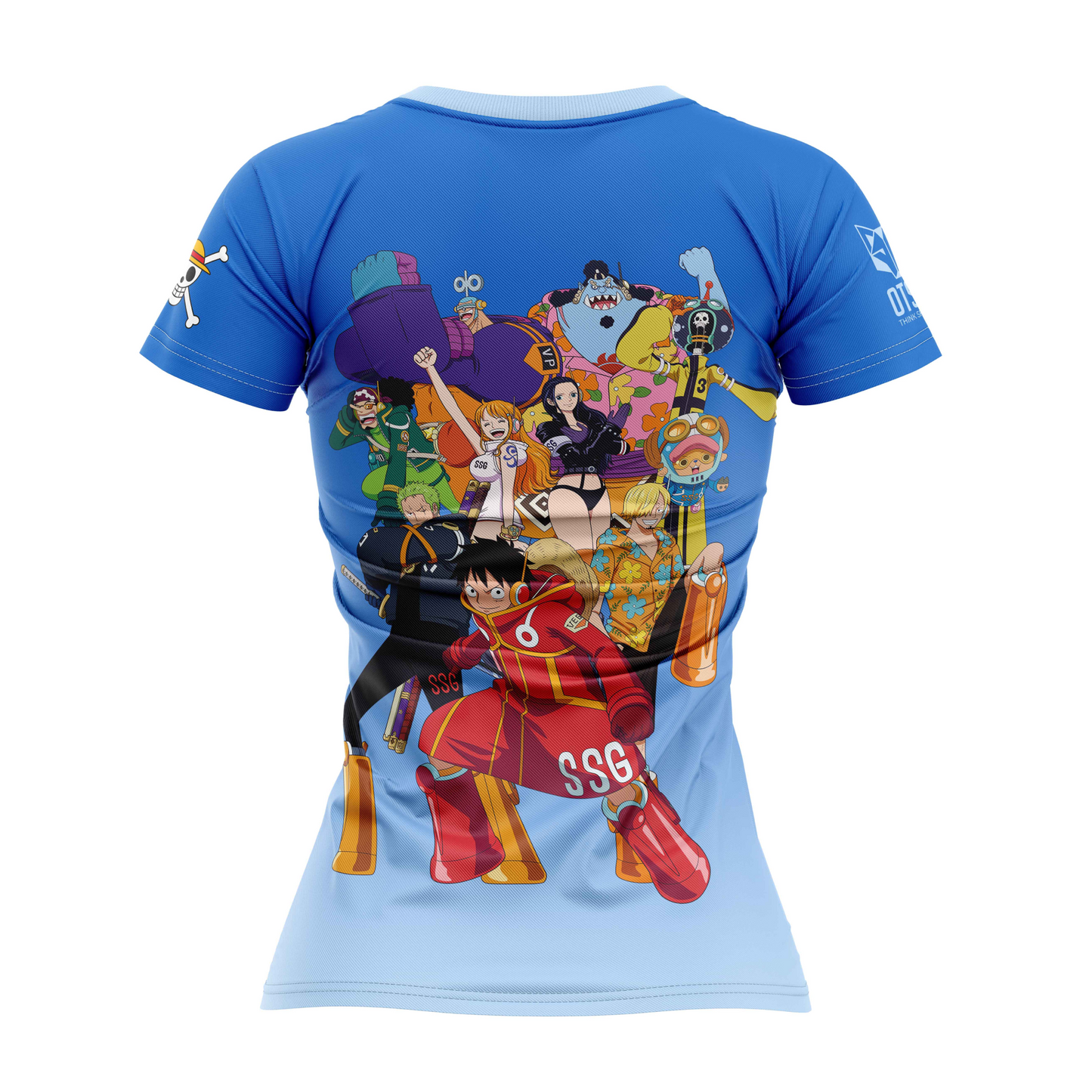Magliette manica corta donna - One piece egghead luffy straw hat crew blue