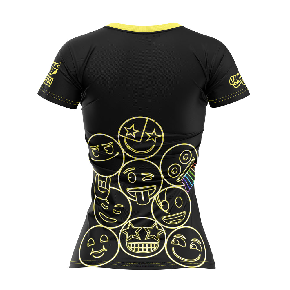 Camiseta manga corta mujer - Emoji Neon Faces