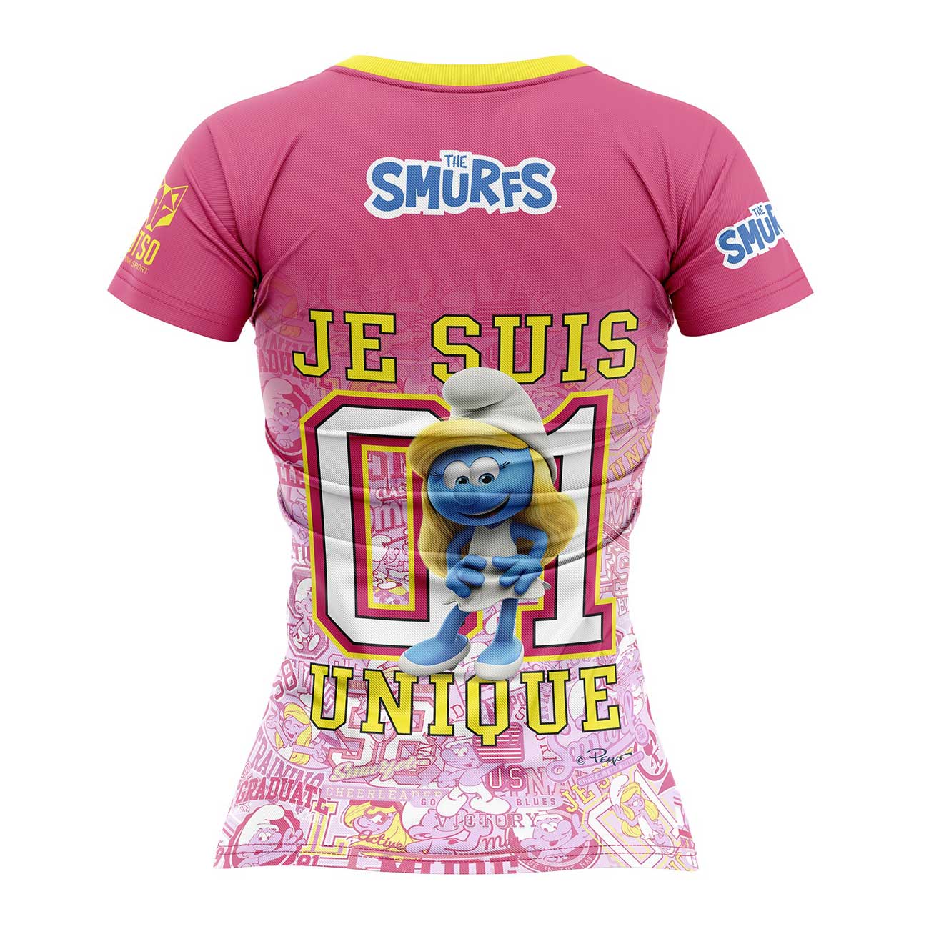 Camiseta manga curta mulher - Smurfs Abraços