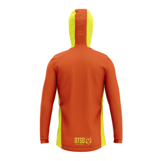Unisex sport hoodie - Fluo Orange & Fluo Yellow