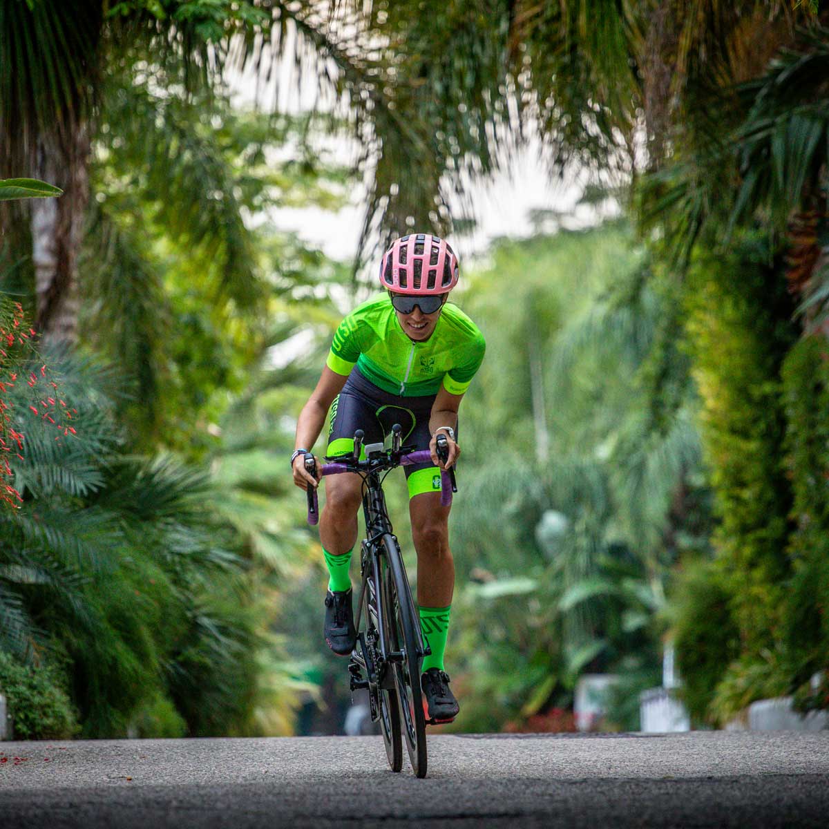 Women's Short Sleeve Cycling Jersey - Fluo Green (Outlet)
