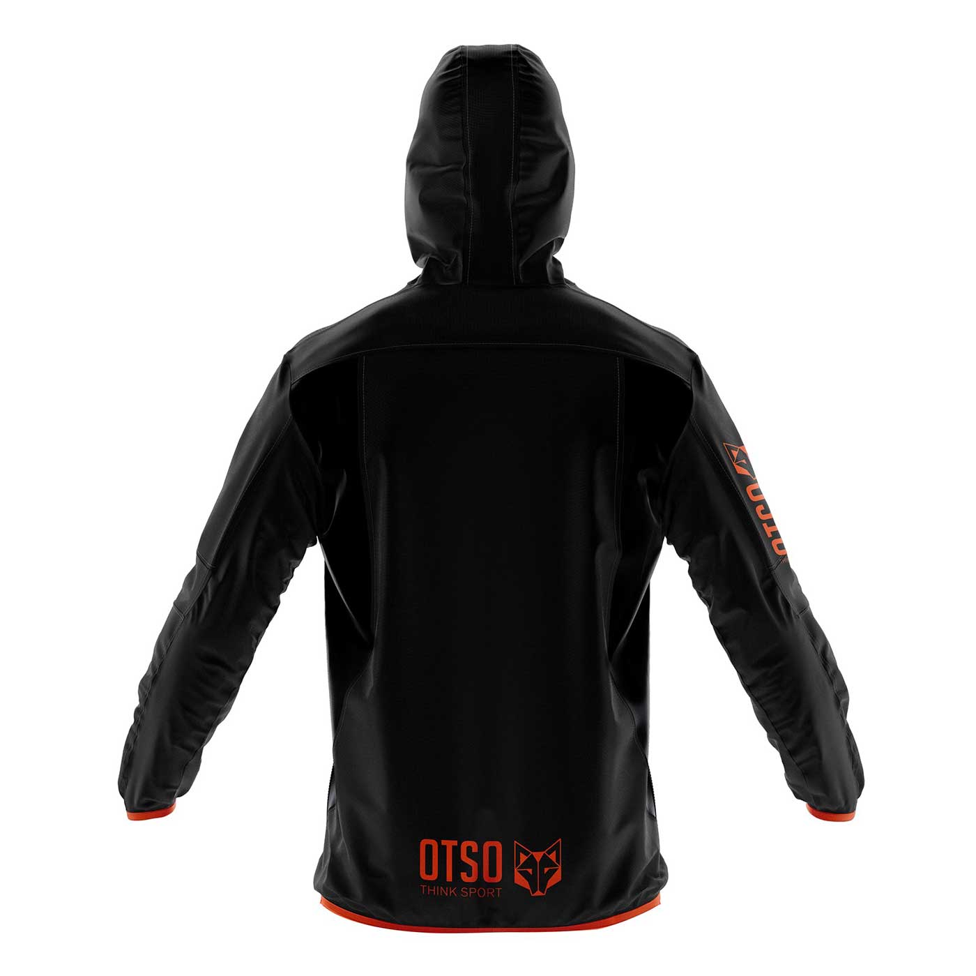Waterproof jacket - Black & Fluo Orange