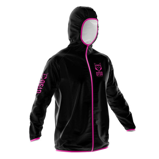 Giacca Impermeabile - Nero & Rosa Fluo