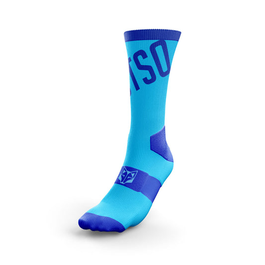 Meias de Ciclismo High Cut - Azul Fluo