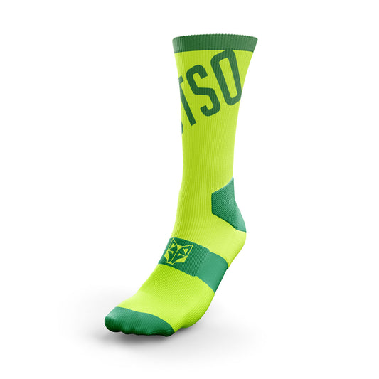 Meias de Ciclismo High Cut - Verde Fluo