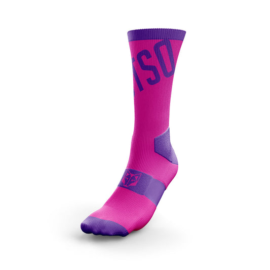 Meias de Ciclismo High Cut - Rosa Fluo