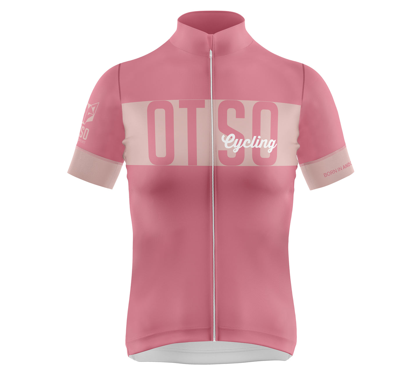 Camisola de ciclismo manga curta feminina - OTSO Coral Pink (Outlet)