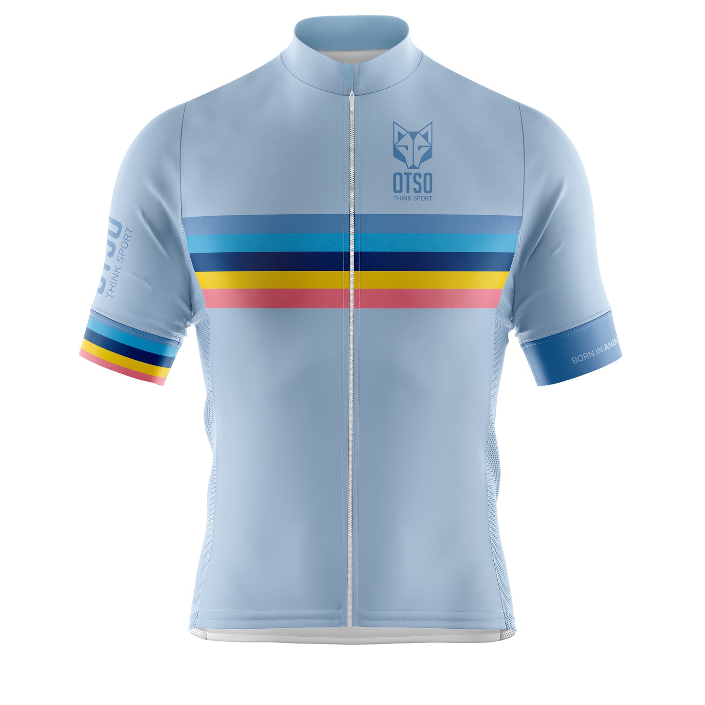 Camisola de ciclismo manga curta homem - Stripes Turquoise (Outlet)