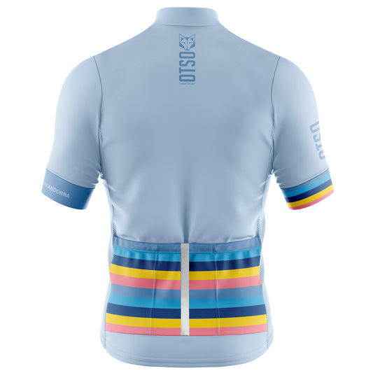 Maillot de cyclisme manches courtes homme - Stripes Turquoise (Outlet)